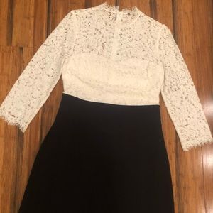 Express white lace and black bottom dress size 6